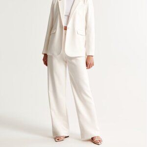 Abercrombie Sloane Tailored Wide Leg Pant in Size 23 Cream